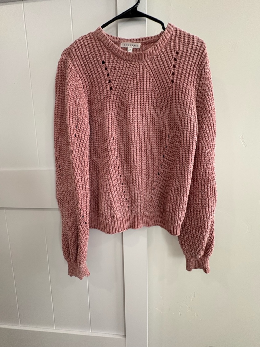DownEast Dusty Rose Chunky Crewneck Sweater